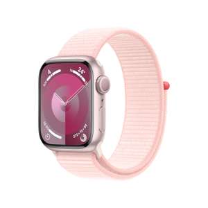 Apple Watch Series 9 [GPS] Smartwatch con Caja de Aluminio en Rosa de 41 mm y Correa Loop Deportiva Rosa Claro