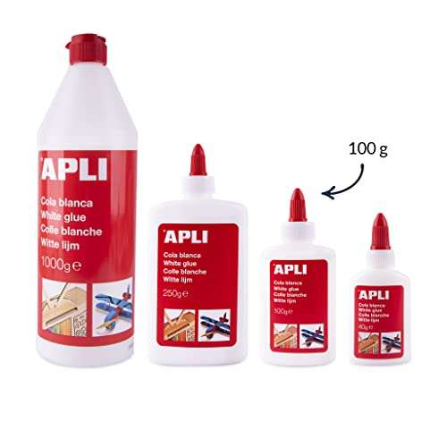 APLI 12849 - Cola, 100 g, color blanco, cantidad mínima 2 unidades