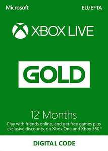 Suscripción Xbox Live Gold 12 meses