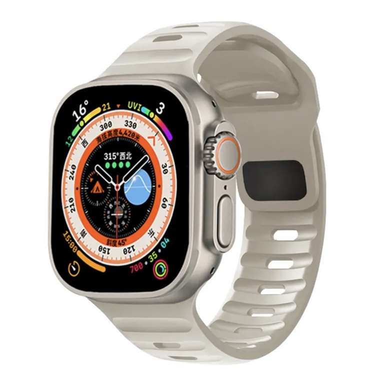 Correa de Silicona para Apple Watch (44/45/49mm color Starlight)