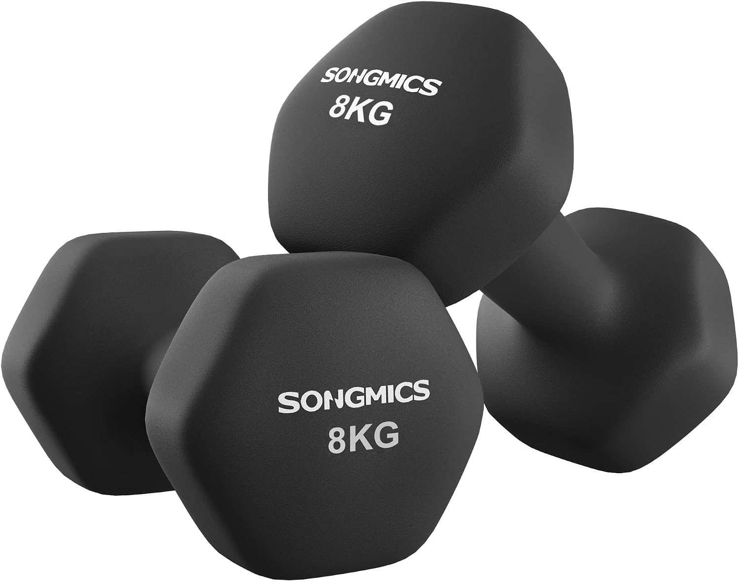 SONGMICS 2 mancuernas hexagonales, 8 kg cada una