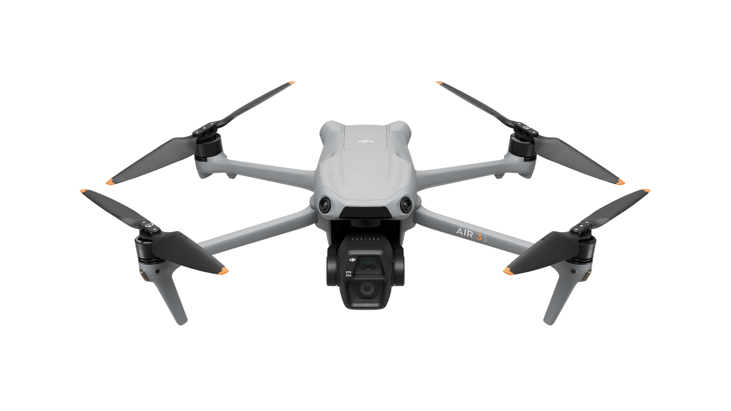 DJI Air 3S, CMO 1", 45 min Autonomía, Vídeos 4K/60 fps HDR, Doble Cámara, Panorámica Libre, Detección Obstáculos en Escenas Nocturnas, Gris