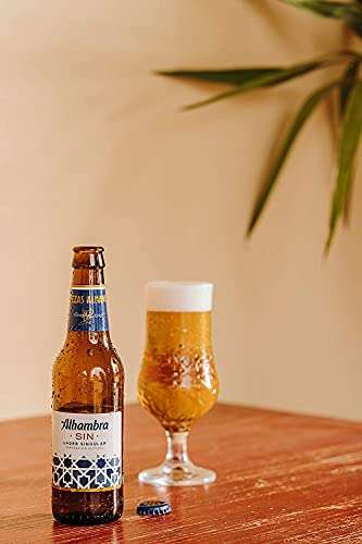 Alhambra Sin Alcohol Singular Cerveza Lager Dorada de Fermentación Baja, Pack de 24 Botellines de 25 cl, 0,75 % Volumen de Alcohol