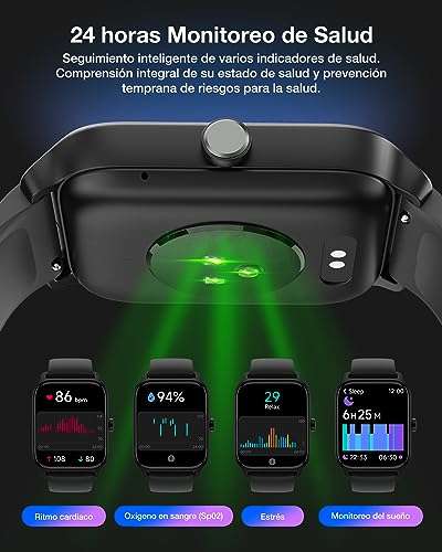 TOOBUR Reloj Inteligente Mujer, Smartwatch Alexa Incorporada 1.95 Pantalla  IP68 Sumergible con Llamada, Seguimiento del Frecuencia Cardíaca/Oxígeno