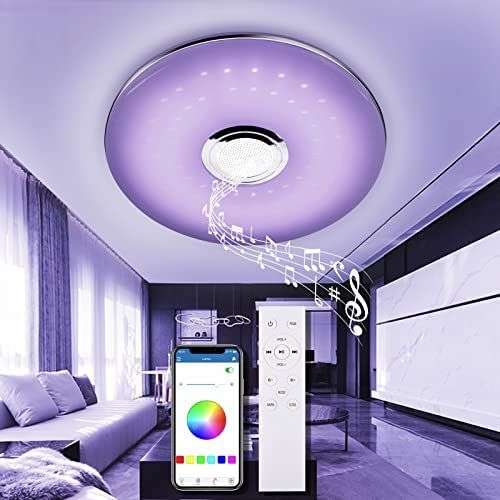 WAYRANK Plafon LED Techo con Altavoz Bluetooth