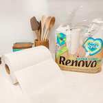 2x Renova Rollos De Cocina Renova Recycled | 2 Rollos Reciclados Envueltos en Papel, equivalentes a 5 Rollos Estándar | Sin Plásticos.