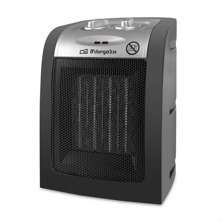 Orbegozo CR 5017, Calefactor, cerámico, 1500 W,2 niveles de potencia, termostato regulable, sistema de protección contra sobrecalentamiento