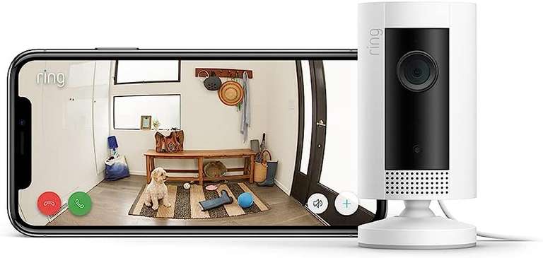 Ring Indoor Cam, Cámara de Seguridad Compacta, Alimentación por Cable, HD, Comunicación Bidireccional, Compatible con Alexa | ...