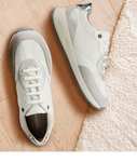 GEOX - Zapatillas Bulmya - cuero vuelto - blanco y gris - Suela: 3.5 cm. Nº del 35 al 41. Más modelos en descripción.