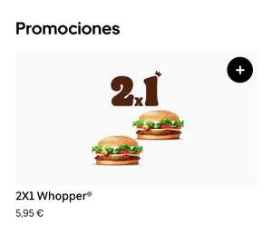 2x1 en Whopper Burger King - UBER EATS