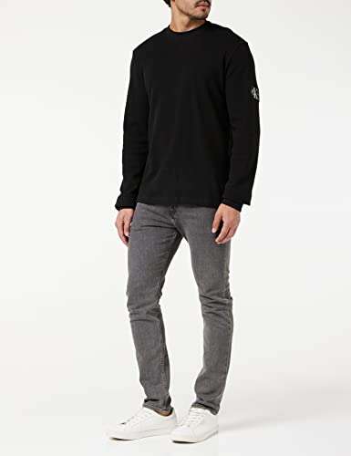 Calvin Klein Jeans Camiseta con Insignia de Monograma Waffle LS Hombre