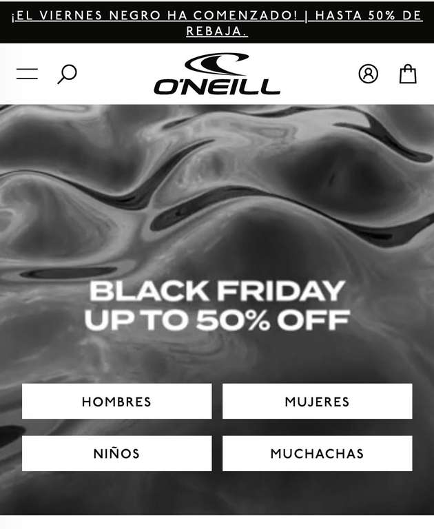 Black Friday. Descuentos de hasta 50% en la página oficial de O'Neill.