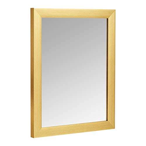 Espejo para pared rectangular, 40,6 x 50,8 cm - marco estándar, latón