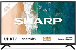 SHARP 43BN6EA Android TV 108 cm (43") 4K Ultra HD LED TV (Smart TV, Harman Kardon, Dolby Atmos, Asistente de Google), Negro