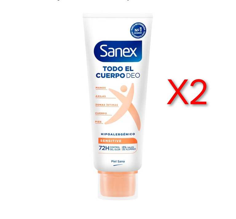 Imagen de X2. Sanex Crema Todo el Cuerpo Deo