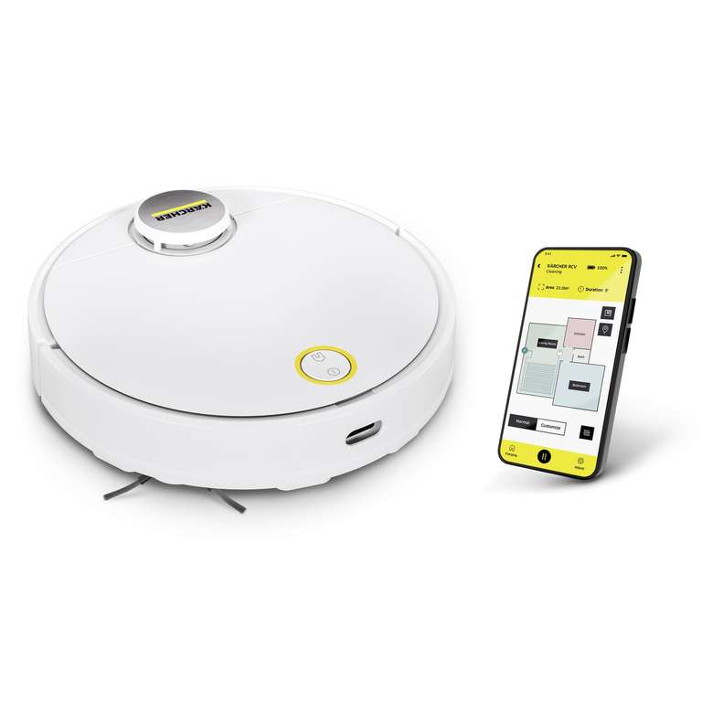 Robot Aspirador Kärcher RCV 3 Blanco (LiDAR / 2500 Pa / Fregado / App / 120 min) (90 caracteres)