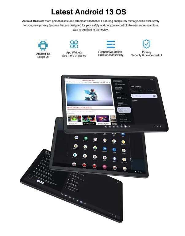Tablet 11", 2000 x 1200 FHD, G99 MTK, android 13, 8 GB RAM, 128 ROM, 20 MP, carga rápida