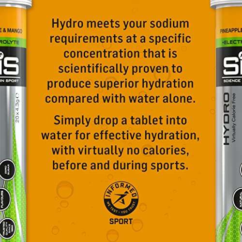 20 tabletas de hidratación, piña y mango Science in Sport Go Hydro