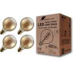 Pack de 4 Bombillas de filamento LED greenandco Vintage E27 G95 5W (corresponde a 35W) 400lm 2000K (blanco cálido) 360° 230V vidrio