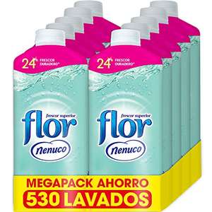 Flor - Suavizante para la ropa concentrado, aroma nenuco, hipoalergénico - Pack de 10, hasta 530 dosis