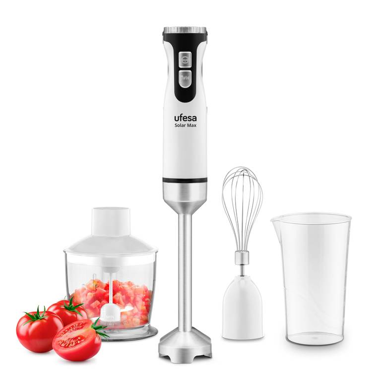 Ufesa Solar Max Batidora de Mano, 1200W, 12 Velocidades + TURBO, 4 Cuchillas de Acero Inoxidable, Accesorios Incluidos