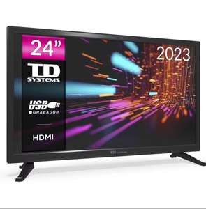 Televisor 24 Pulgadas HD, USB Grabador reproductor, Sintonizador digital DVB-T2/C - TD Systems