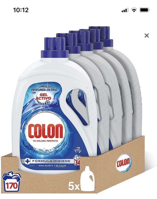 Colon Gel Activo - Detergente para lavadora líquido PACK DE 5