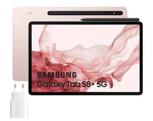 Samsung Galaxy Tab S8 Plus 5G 128GB Plata + Cargador 25W color rosa