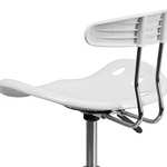 Flash Furniture Silla de escritorio giratoria con asiento mecánico, color Blanco y Cromado adecuados