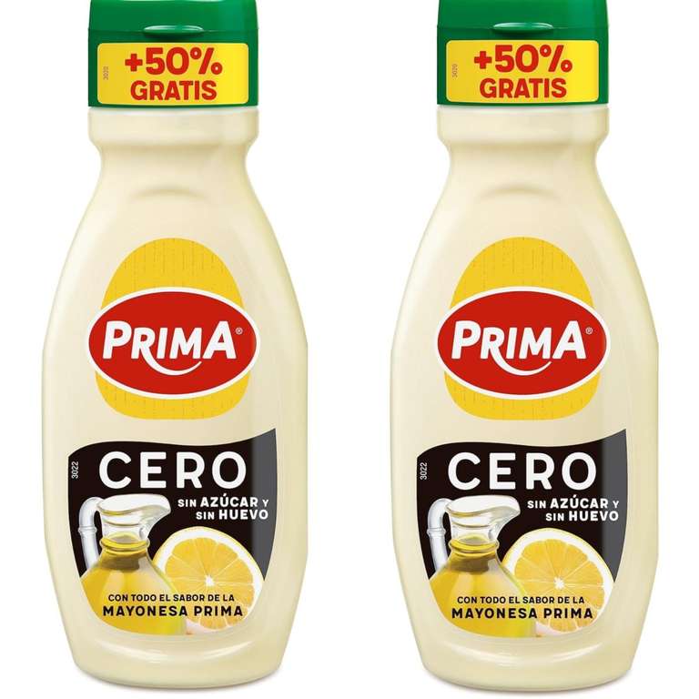 2 botes de mayonesa sin azúcar ni huevo PRIMA (395ml/bote) [3,49€ si tienes 3 suscripciones]