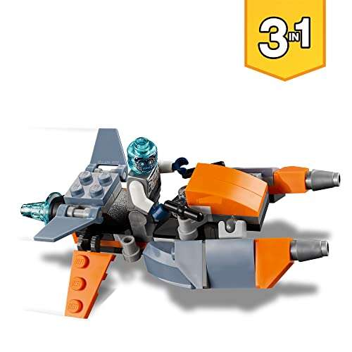 LEGO 31111 Creator 3en1 Ciberdron, Cibermech o Moto