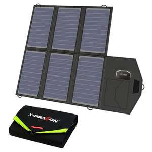 Cargador Solar portátil X-DRAGON 40W (5V USB + 18V DC)