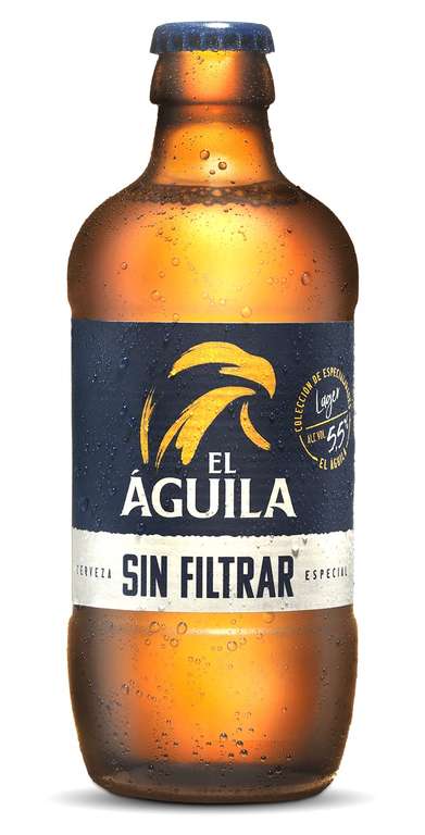 48 x El Aguila Sin Filtrar Cerveza Lager Especial. 2x Caja 4 Pack Botella, 6 x 33cl. 0'65€/ud (Con + suscripciones queda a 27'34€-0'57€/ud)