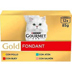 Purina Gourmet Gold Fondant, Comida Húmeda para Gato Pack Surtido, 8 packs de 12 latas de 85g - 96 latas