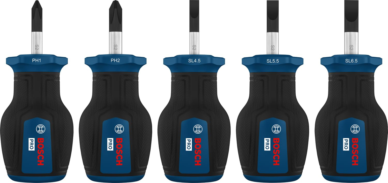 Bosch Set de destornilladores cortos PRO PH/SL, 5 unidades
