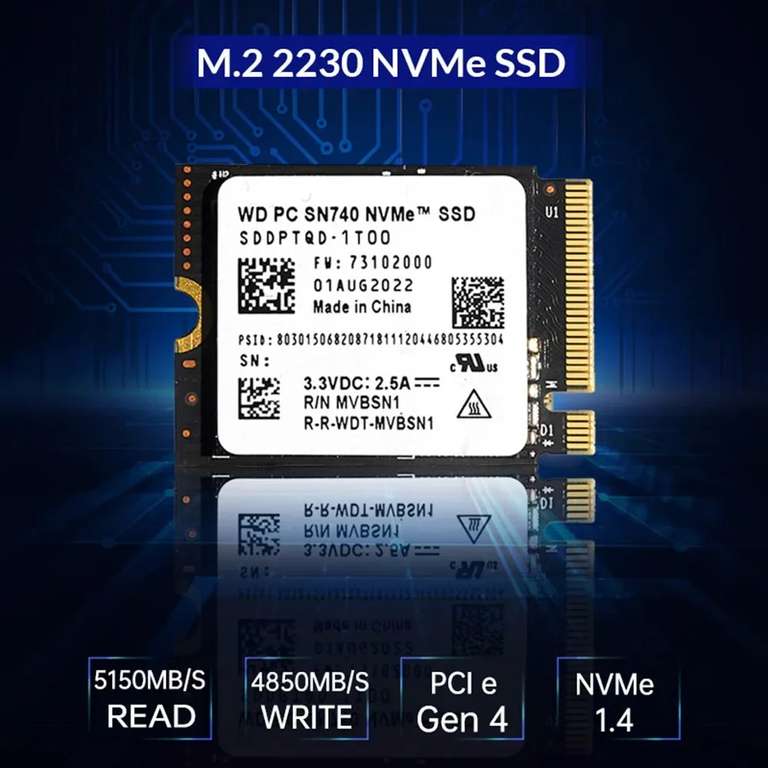 WD SN740 1TB SSD M.2 2230 PCIe 4.0 (Compatible con Steam Deck y similares)