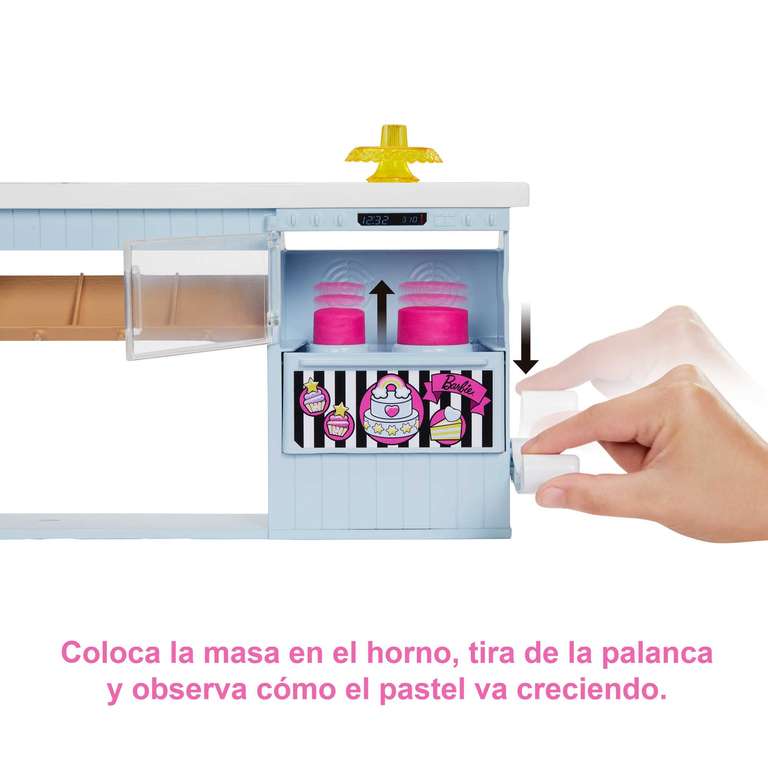 Barbie y su Pastelería Muñeca Pelo fantasía con Tienda, Juego de plastilina y Accesorios de Juguete [Tmbn Fnac]