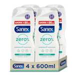 4x Sanex Zero% Hidratante Gel de Ducha Hidratante 600ml