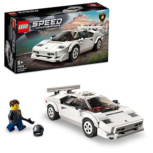 LEGO 76908 Speed Champion Lamborghini Countach, Réplica de Coche de Carreras, Deportivo de Juguete para Niños a Partir de 8 Años.
