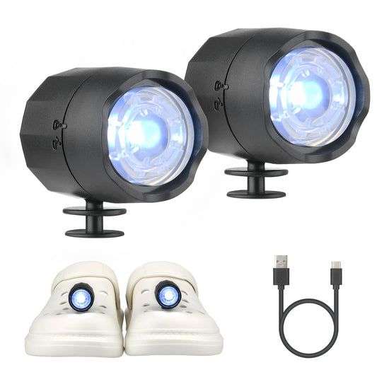 Faros para Crocs mafiti, 2 luces LED IPX5 Impermeables, Carga de Luz Tipo C, Camping