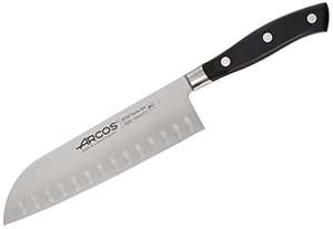 Cuchillo Santoku Acero Inoxidable. Cuchillo cocina profesional japonés cortar carne, pescado y verduras.