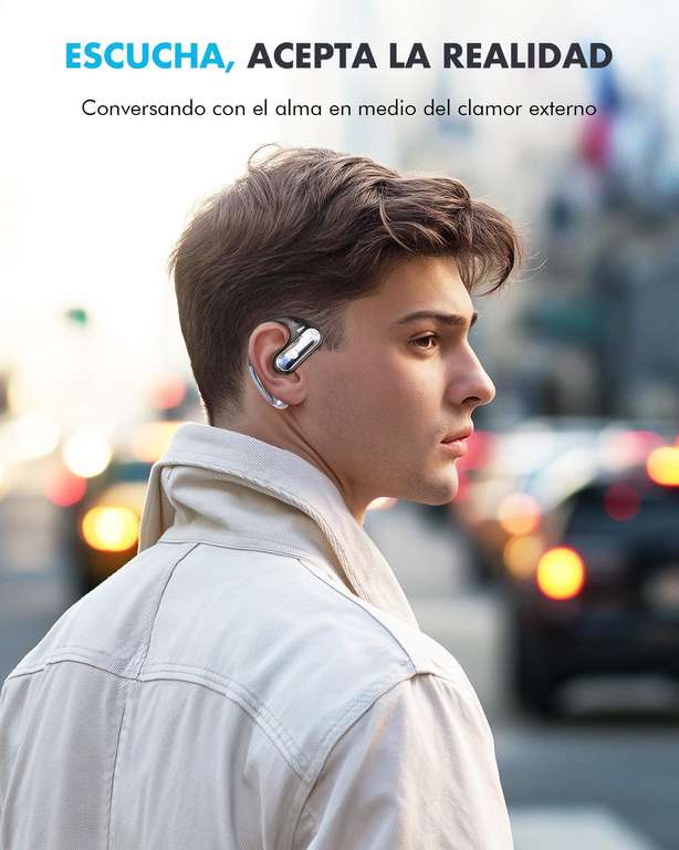 Auriculares Inalambricos Deportivos - Auriculares de Conducción Ósea y Cascos Inalambricos Bluetooth Deporte,hasta 40 Horas de Reproducción