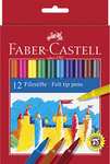 Faber Castell - Estuche de cartón con 12 rotuladores escolares