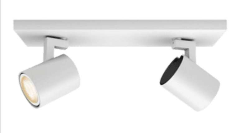 Lámpara inteligente - Philips Hue Runner White, Foco doble, Barra LED Inteligente, Luz Blanca, Blanco