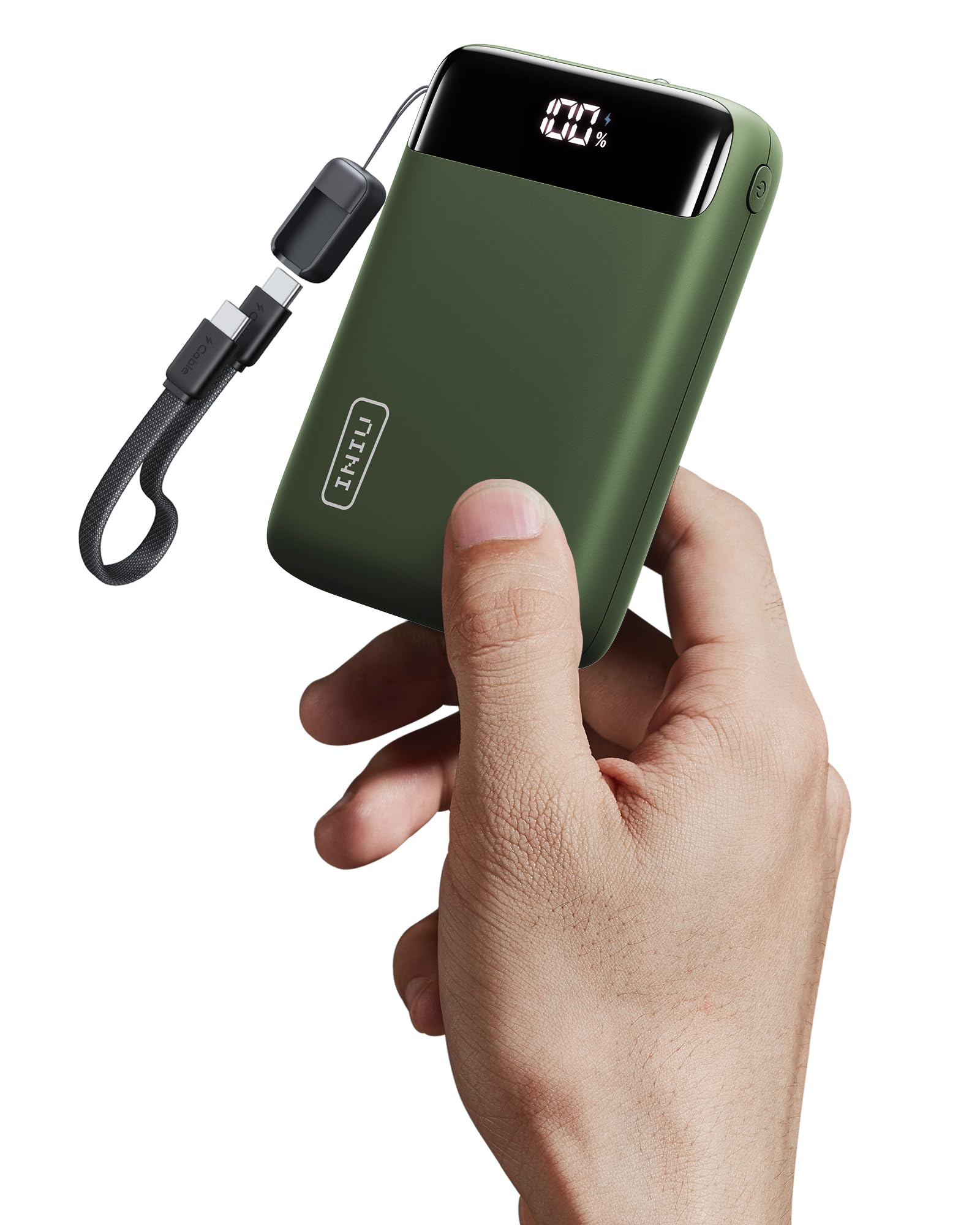 INIU Power Bank, Pequeño 20000mAh 22,5W Carga Rapida Bateria Phone Externa Bateria Portatil con Cable USB C Desmontable