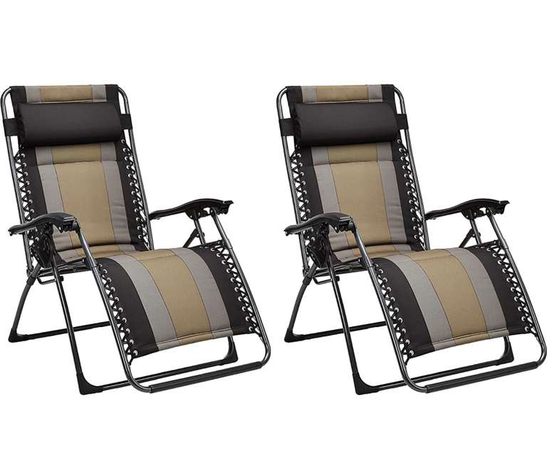 Set de 2 sillas acolchadas con gravedad cero - de color negro