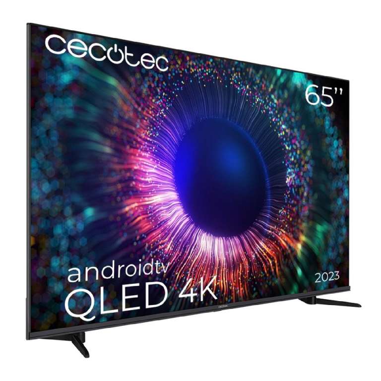 Televisor QLED 65” Smart TV V1+ Series VQU11065. 4K UHD, Android 11, Diseño Fram