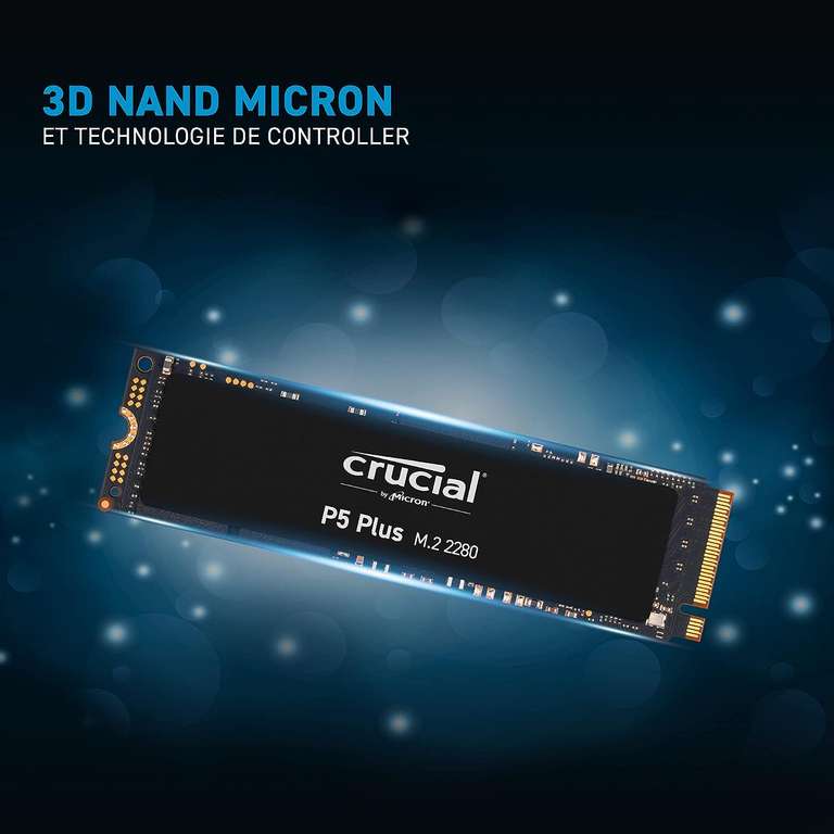 Crucial P5 Plus CT500P5PSSD8 Disco Duro Sólido Interno SSD de 500GB (PCIe 4.0, 3D NAND, NVMe, M.2) hasta 6600MB/s