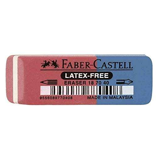 Faber-Castell 187040 – Goma de borrar de látex Free, de tinta/plomo, 7070 – 40