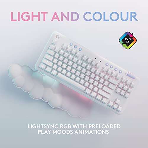 Logitech G715 Teclado Para Gaming Inalámbrico con Iluminación LIGHTSYNC RGB, LIGHTSPEED, Interruptores Linear (GX Rojo) y Reposamanos